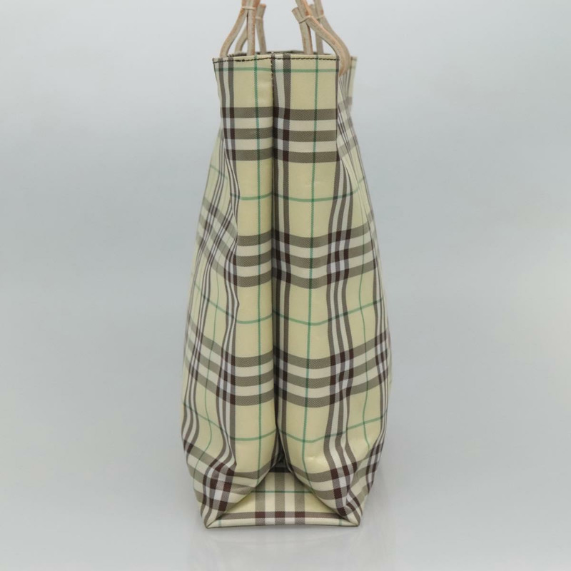 【日本直送】BURBERRY Nova 格紋手提包 尼龍 綠色 銀色 Auth mr1353-3