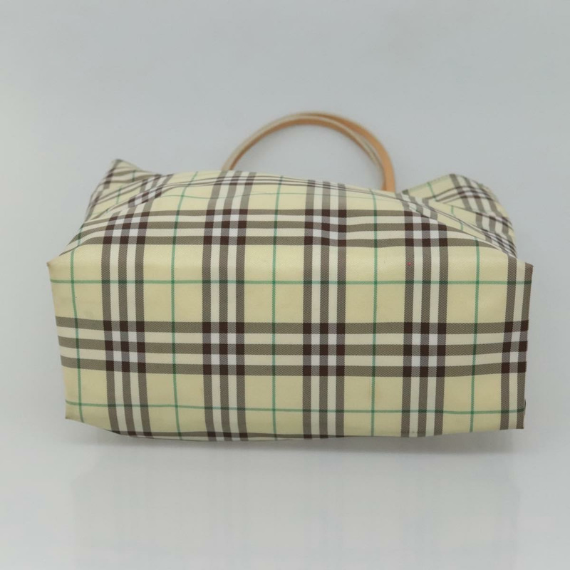 【日本直送】BURBERRY Nova 格紋手提包 尼龍 綠色 銀色 Auth mr1353-4