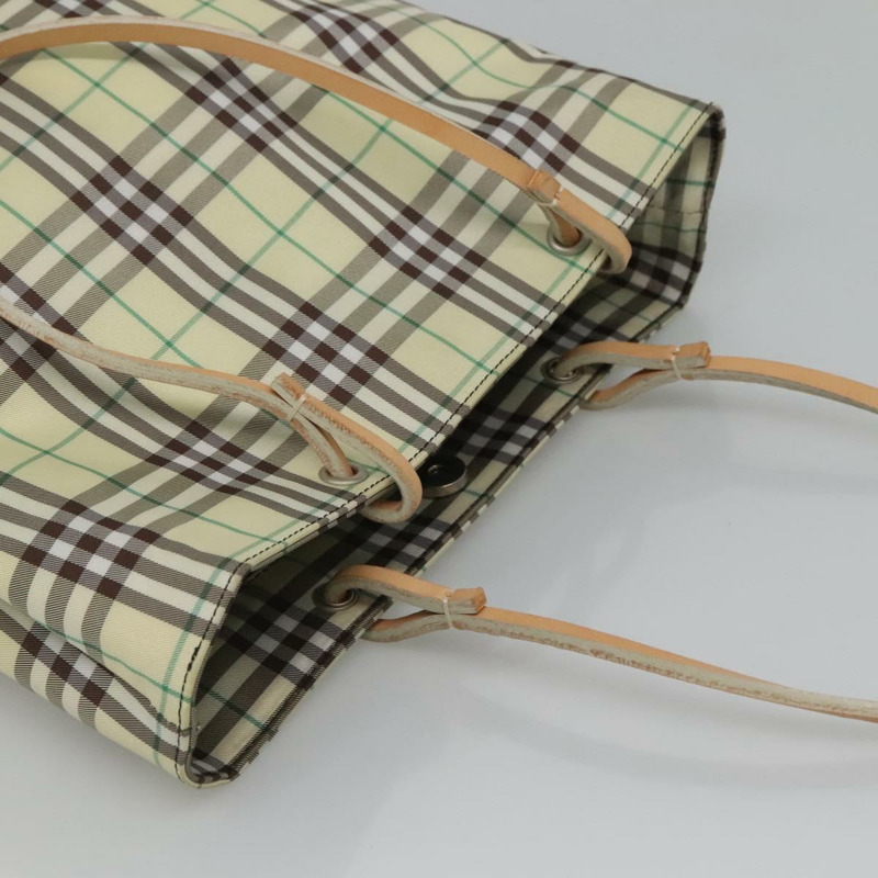 【日本直送】BURBERRY Nova 格紋手提包 尼龍 綠色 銀色 Auth mr1353-5
