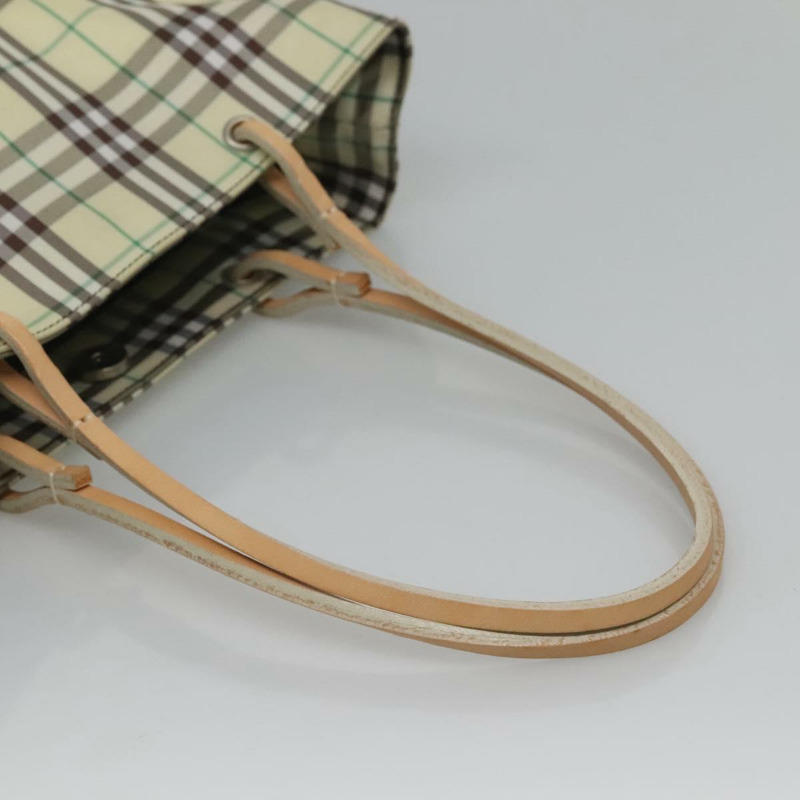 【日本直送】BURBERRY Nova 格紋手提包 尼龍 綠色 銀色 Auth mr1353-6