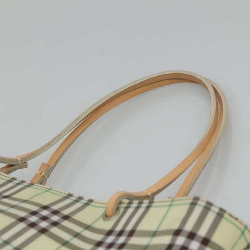 【日本直送】BURBERRY Nova 格紋手提包 尼龍 綠色 銀色 Auth mr1353-7