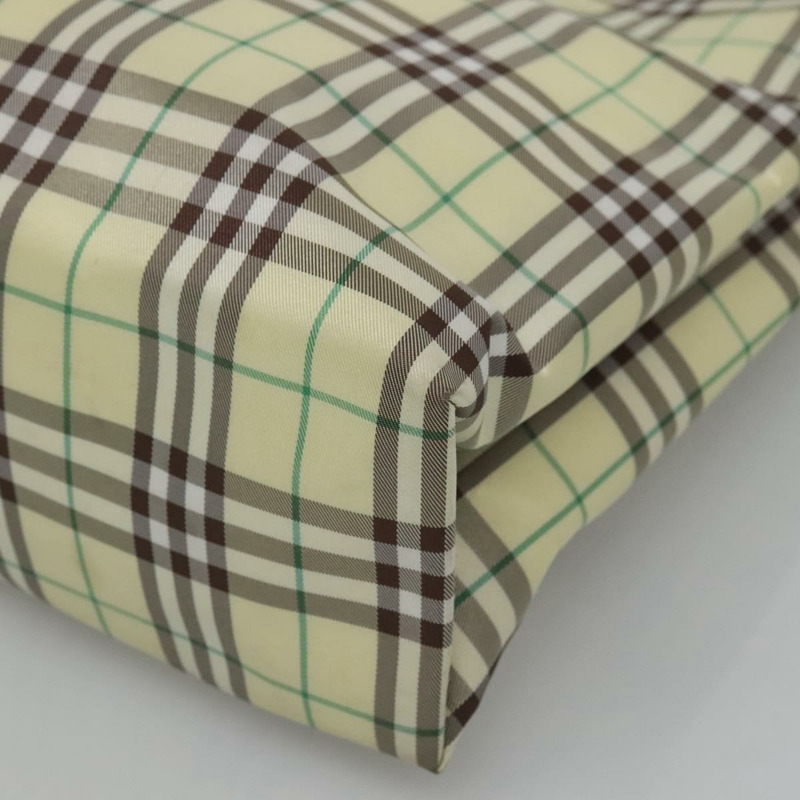 【日本直送】BURBERRY Nova 格紋手提包 尼龍 綠色 銀色 Auth mr1353-8