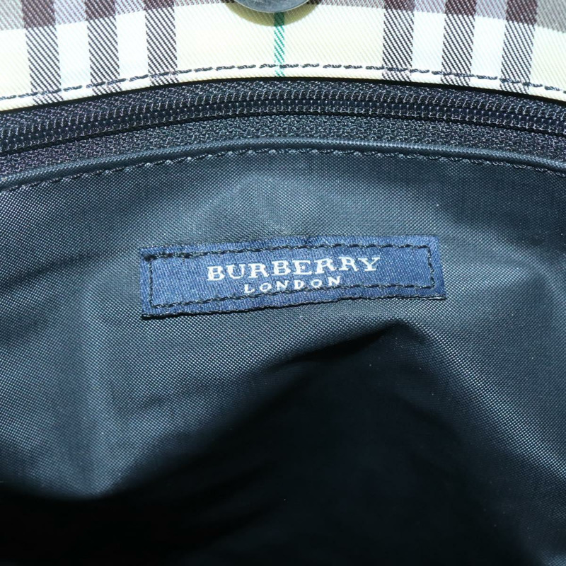 【日本直送】BURBERRY Nova 格紋手提包 尼龍 綠色 銀色 Auth mr1353-9