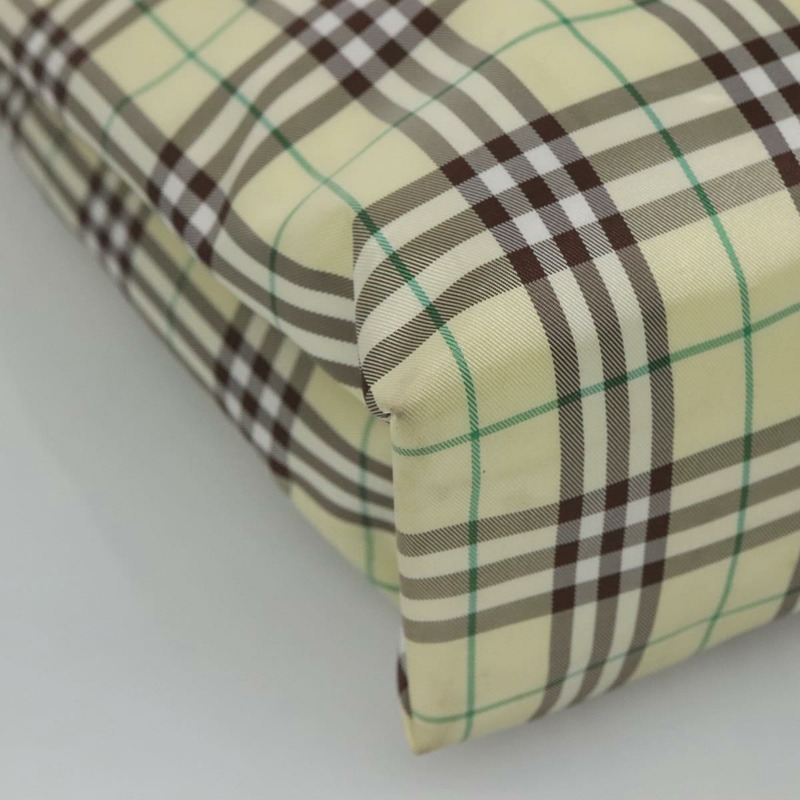 【日本直送】BURBERRY Nova 格紋手提包 尼龍 綠色 銀色 Auth mr1353-13