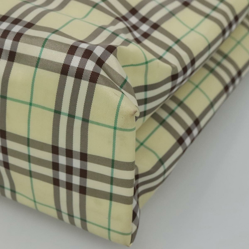 【日本直送】BURBERRY Nova 格紋手提包 尼龍 綠色 銀色 Auth mr1353-14