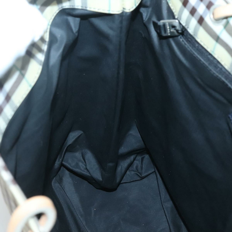 【日本直送】BURBERRY Nova 格紋手提包 尼龍 綠色 銀色 Auth mr1353-17