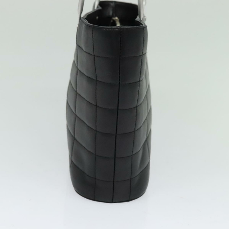 【日本直送】香奈兒 Choco Bar 手提包 皮革 黑色 銀色 CC 正品 126757-4