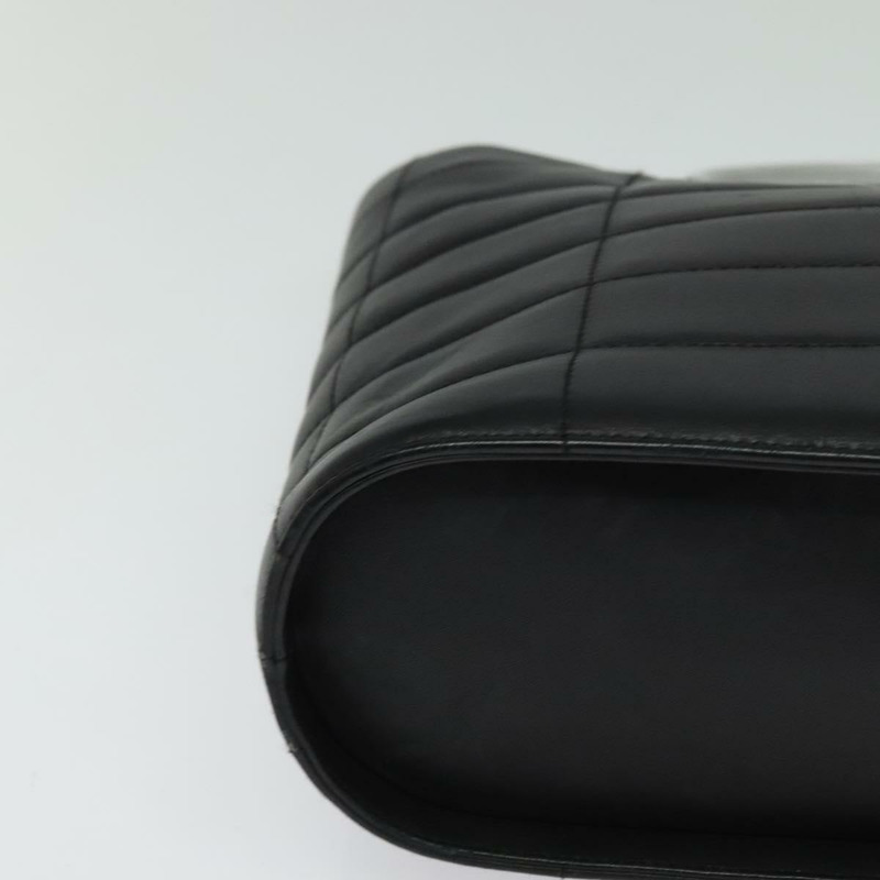 【日本直送】香奈兒 Choco Bar 手提包 皮革 黑色 銀色 CC 正品 126757-9