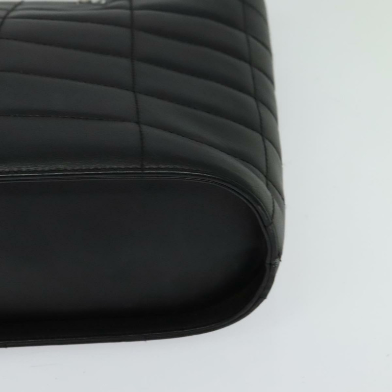 【日本直送】香奈兒 Choco Bar 手提包 皮革 黑色 銀色 CC 正品 126757-10