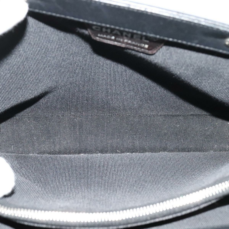 【日本直送】香奈兒 Choco Bar 手提包 皮革 黑色 銀色 CC 正品 126757-14