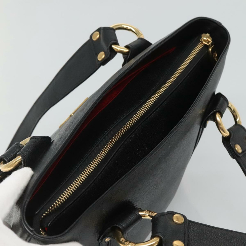 【日本直送】MCM 鉚釘手提包 皮革 黑金色 正品 127024-5
