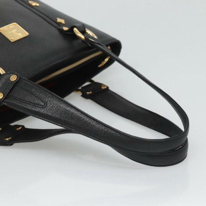 【日本直送】MCM 鉚釘手提包 皮革 黑金色 正品 127024-6