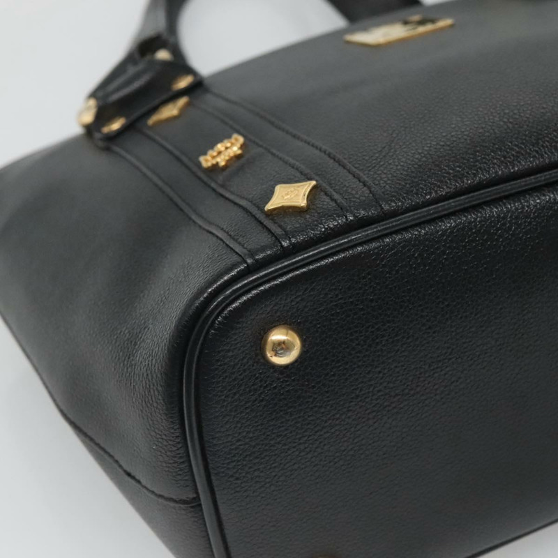 【日本直送】MCM 鉚釘手提包 皮革 黑金色 正品 127024-10