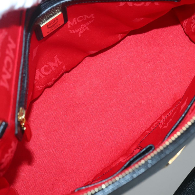 【日本直送】MCM 鉚釘手提包 皮革 黑金色 正品 127024-16