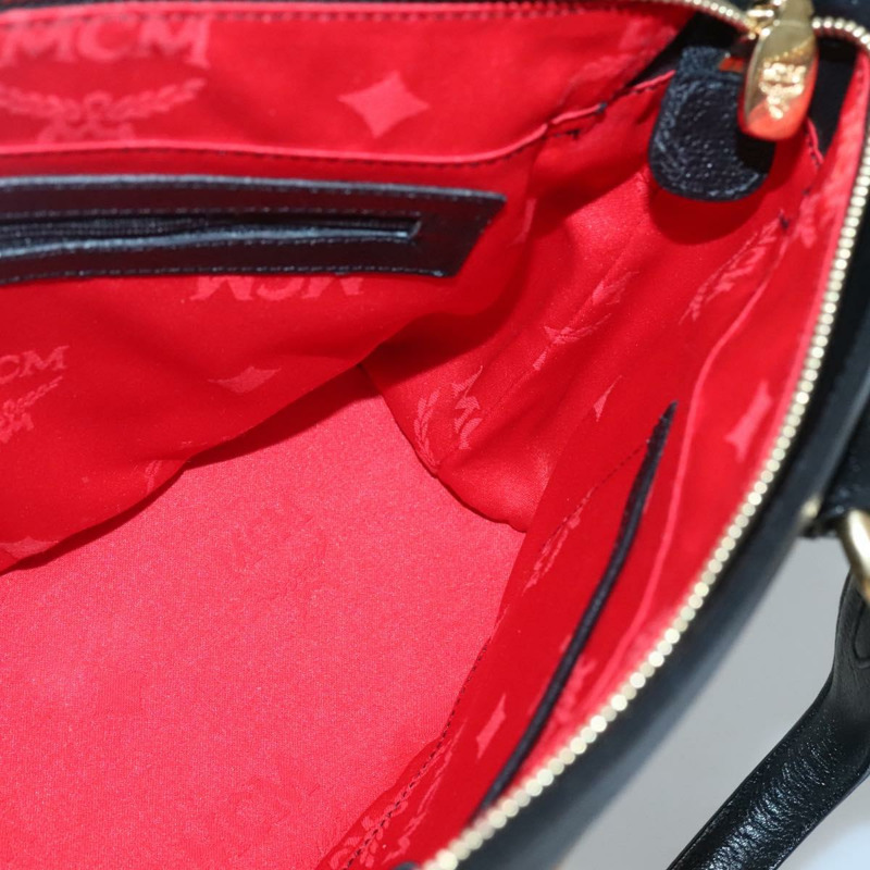 【日本直送】MCM 鉚釘手提包 皮革 黑金色 正品 127024-17