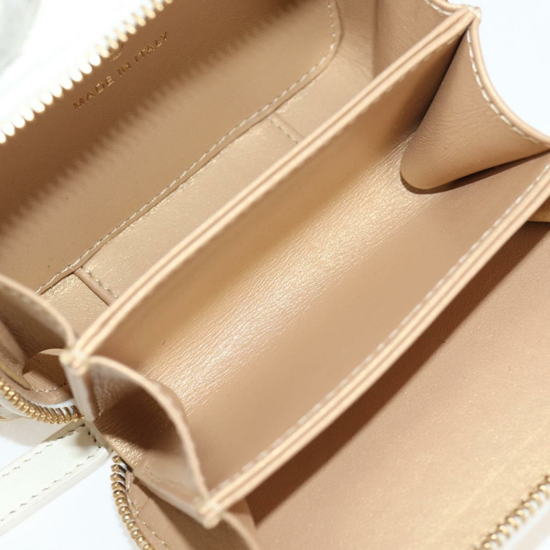 【日本直送】香奈兒 (CHANEL) 錢包鏈條肩帶羊皮金白色雙C標誌 Auth 123520SM-18