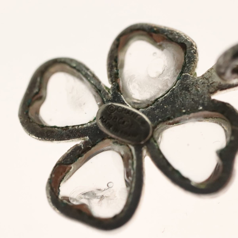 【日本直送】香奈兒四葉草項鍊 金屬 銀色 CC Auth bs26614-11