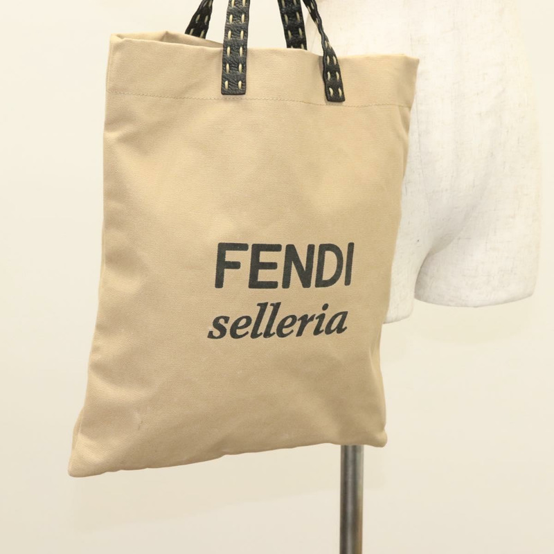 【日本直送】FENDI Celeria 手提包 帆布 米色 正品 hk2789-18