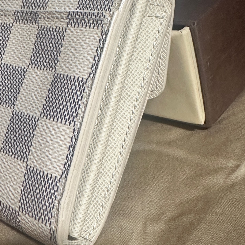 LV 路易威登白色棋盤格長夾皮夾-9