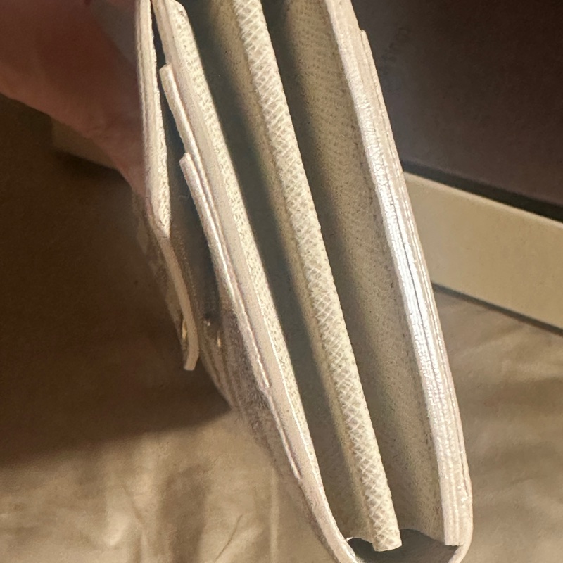 LV 路易威登白色棋盤格長夾皮夾-10