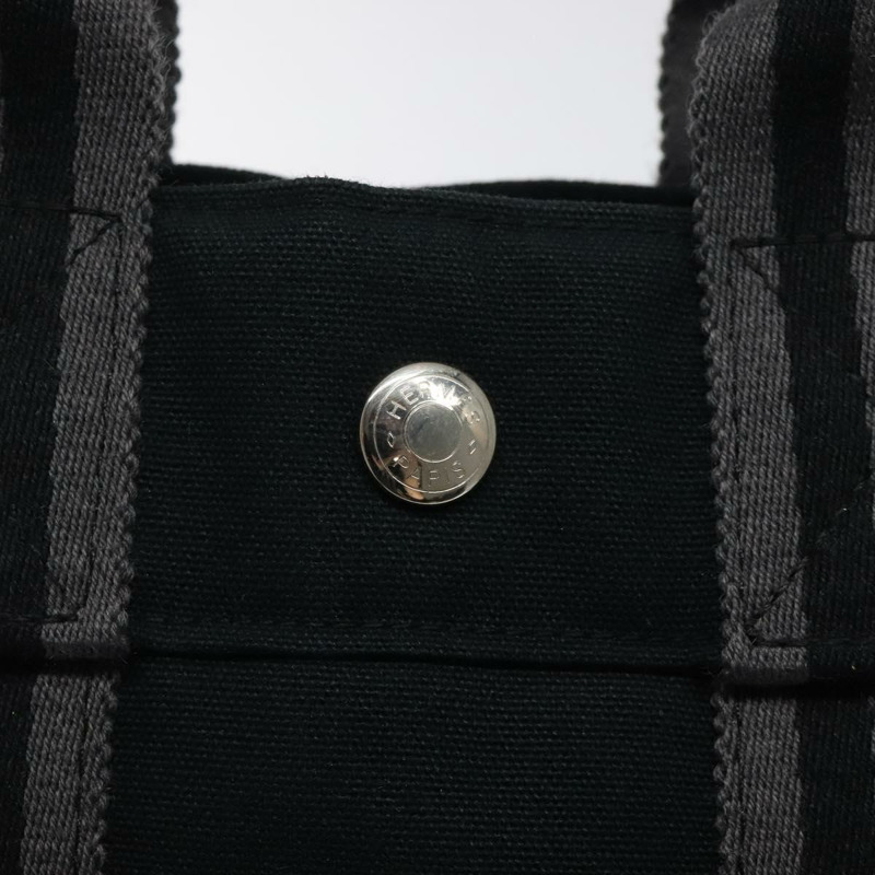 【日本直送】愛馬仕 Fourre Tout PM 手提包 帆布 黑灰銀 正品 125005-16