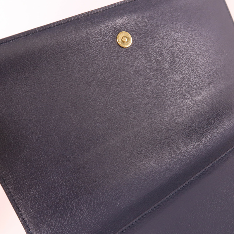 YVES SAINT LAURENT 牛皮皮革Clutch金扣手拿包-12