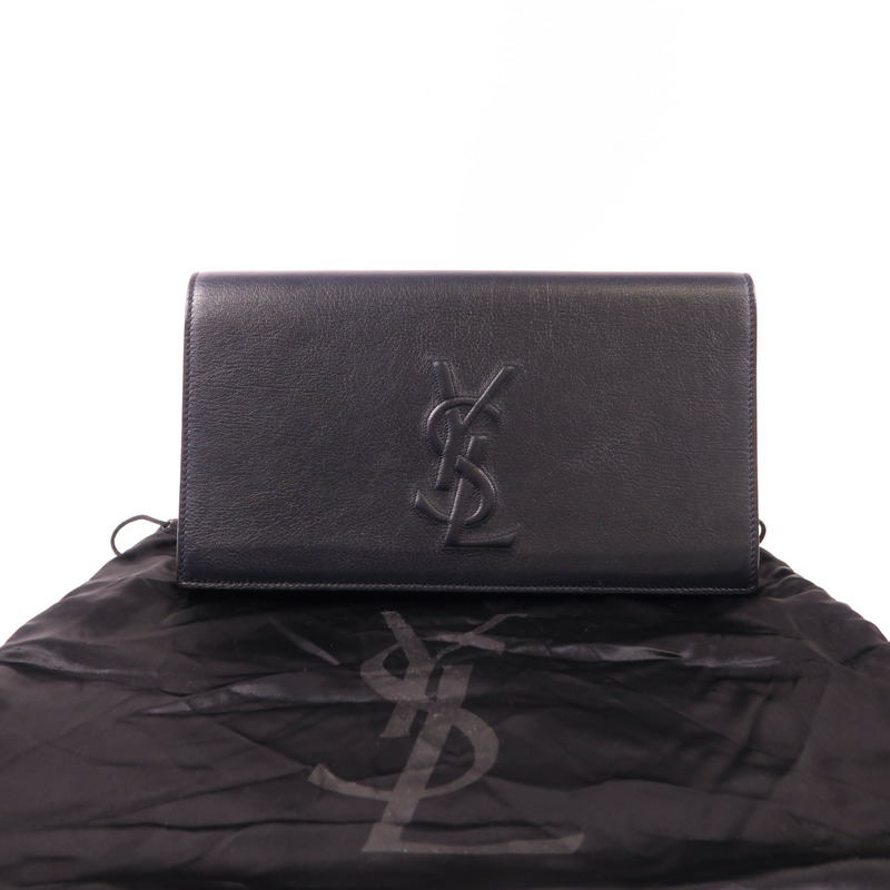 YVES SAINT LAURENT 牛皮皮革Clutch金扣手拿包-13