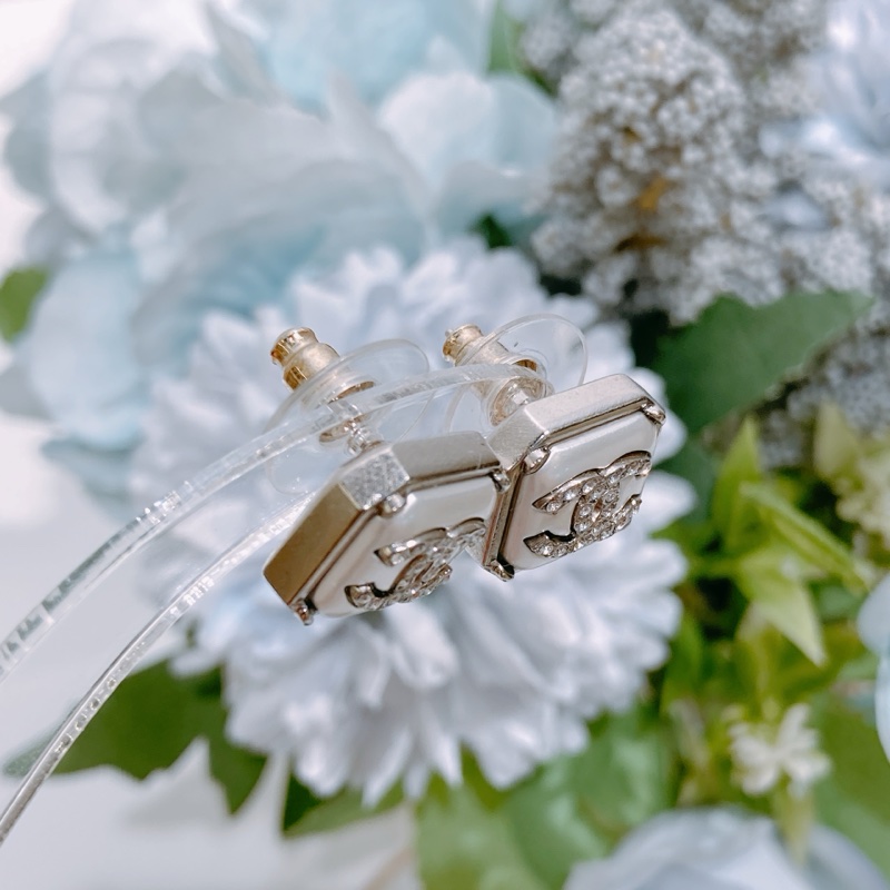 TW4322 Chanel 香奈兒方形cc耳環 Pearl Crystal CC Square Earrings-4