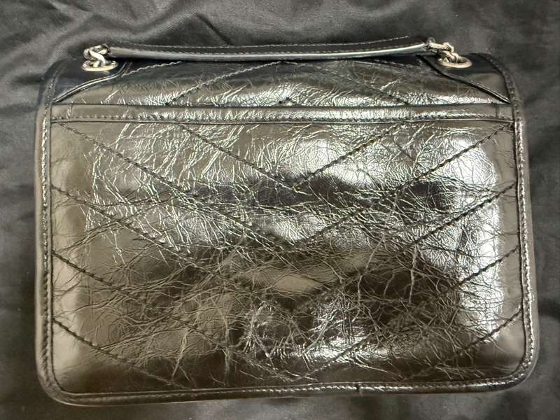 YSL Niki baby 黑銀有D扣-0