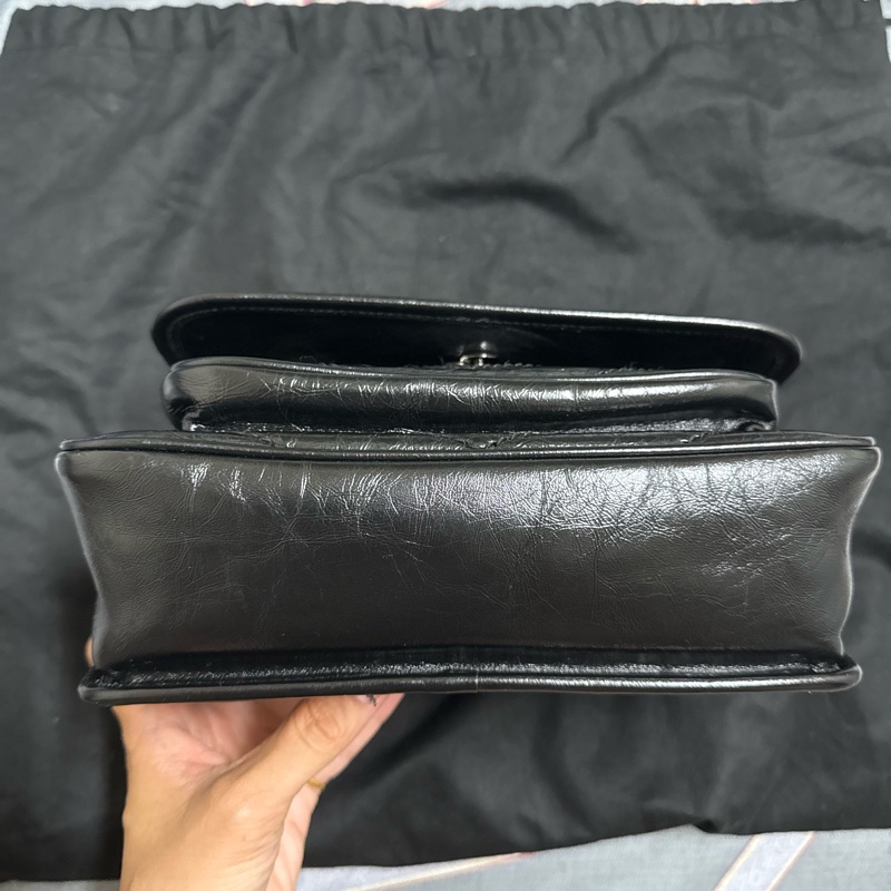 YSL Niki baby 黑銀有D扣-7