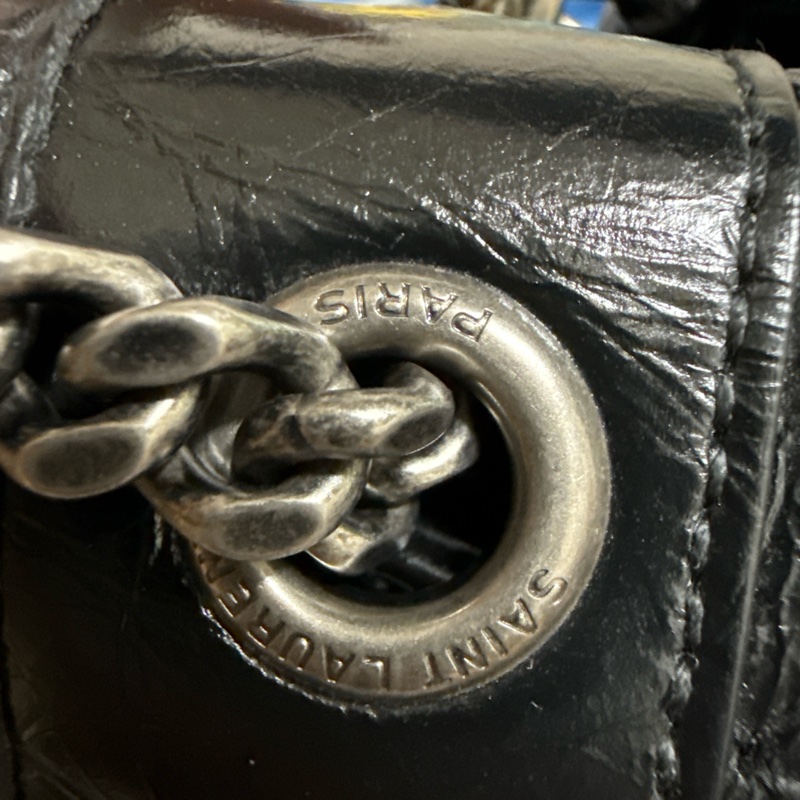 YSL Niki baby 黑銀有D扣-11