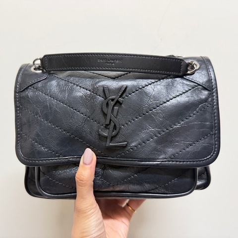YSL Niki baby 黑銀有D扣