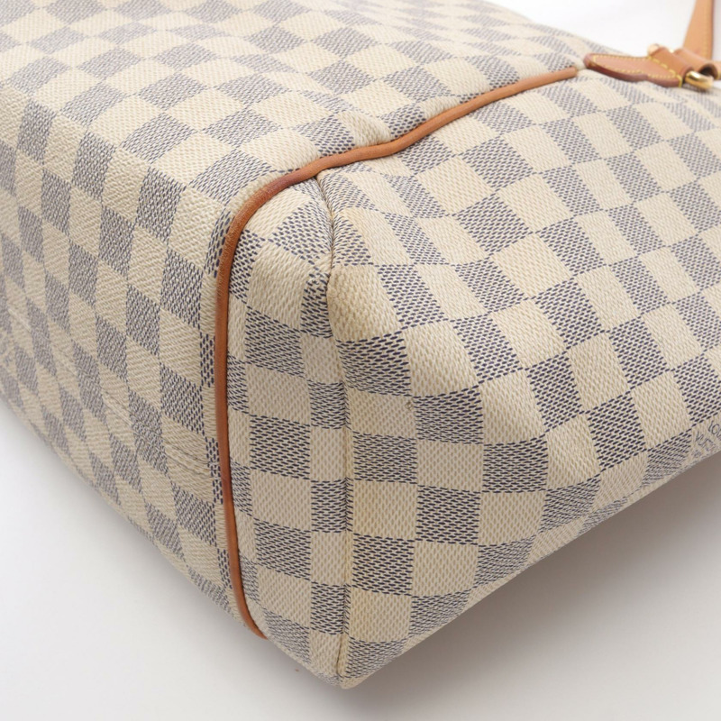 LOUIS VUITTON Totally MM 單肩托特包 N51262 Damier Azur 帆布 白色 二手-8