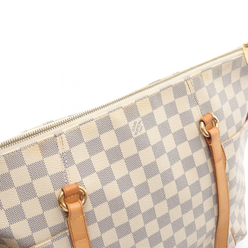 LOUIS VUITTON Totally MM 單肩托特包 N51262 Damier Azur 帆布 白色 二手-9