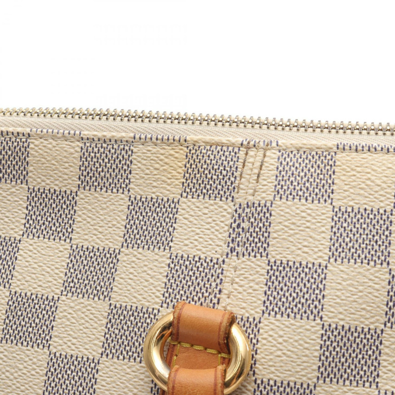 LOUIS VUITTON Totally MM 單肩托特包 N51262 Damier Azur 帆布 白色 二手-10