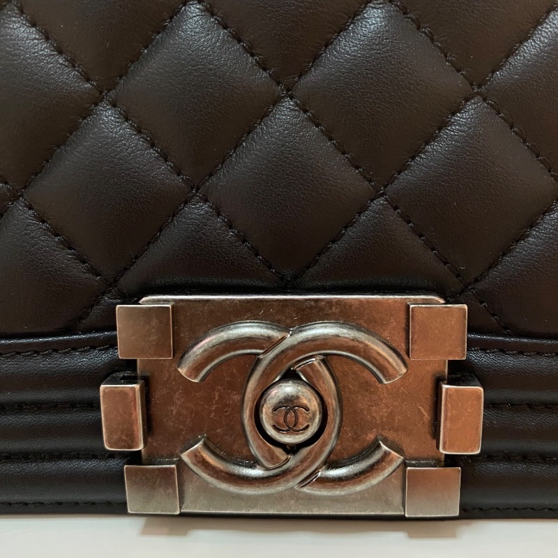 CHANEL BOY Calfskin & Ruthenium-Finish Metal 25cm-6