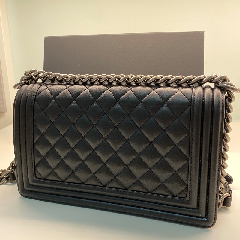 CHANEL BOY Calfskin & Ruthenium-Finish Metal 25cm-9