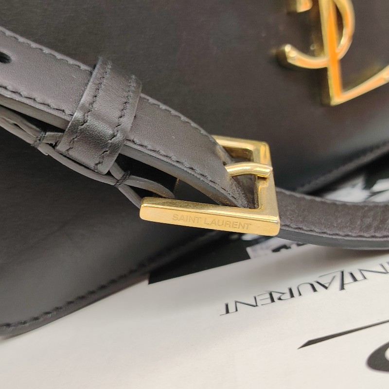 SAINT LAURENT University 黑色 牛皮 金扣-3