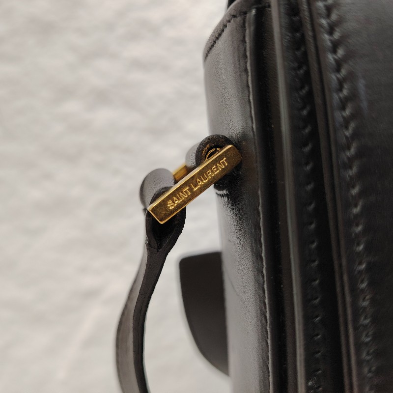 SAINT LAURENT University 黑色 牛皮 金扣-4