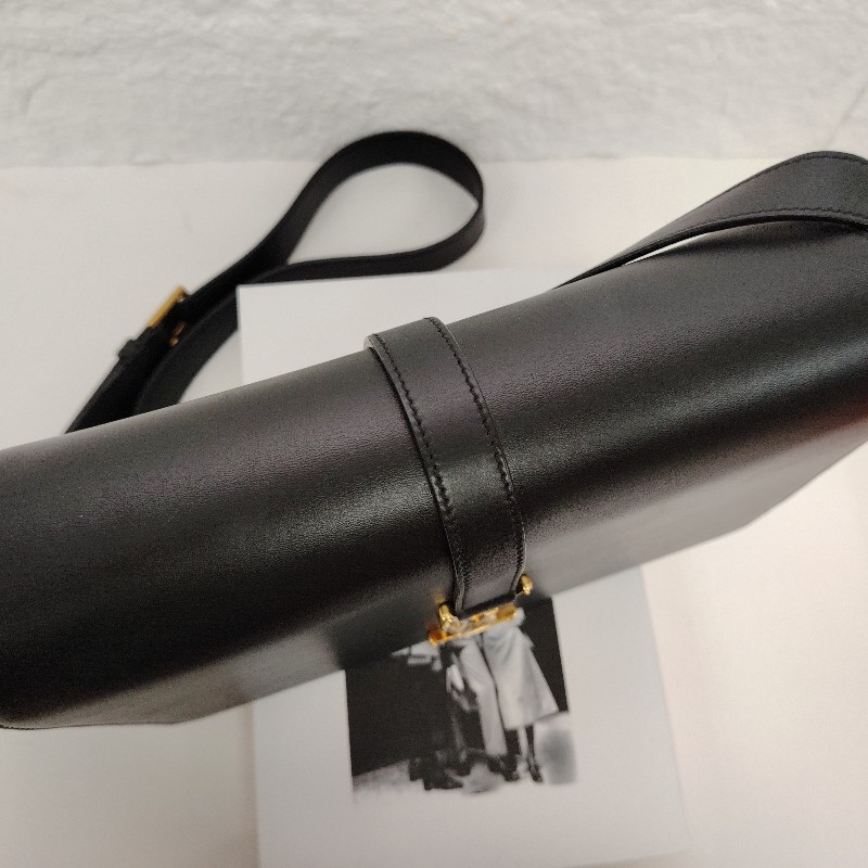 SAINT LAURENT University 黑色 牛皮 金扣-7