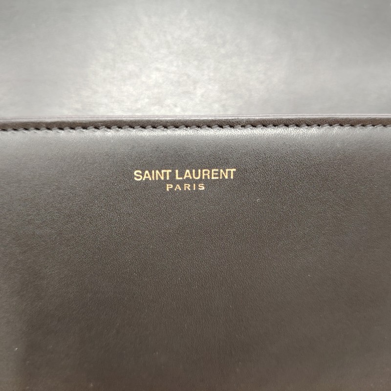 SAINT LAURENT University 黑色 牛皮 金扣-8