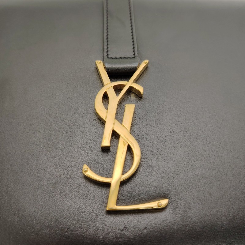 SAINT LAURENT University 黑色 牛皮 金扣-10