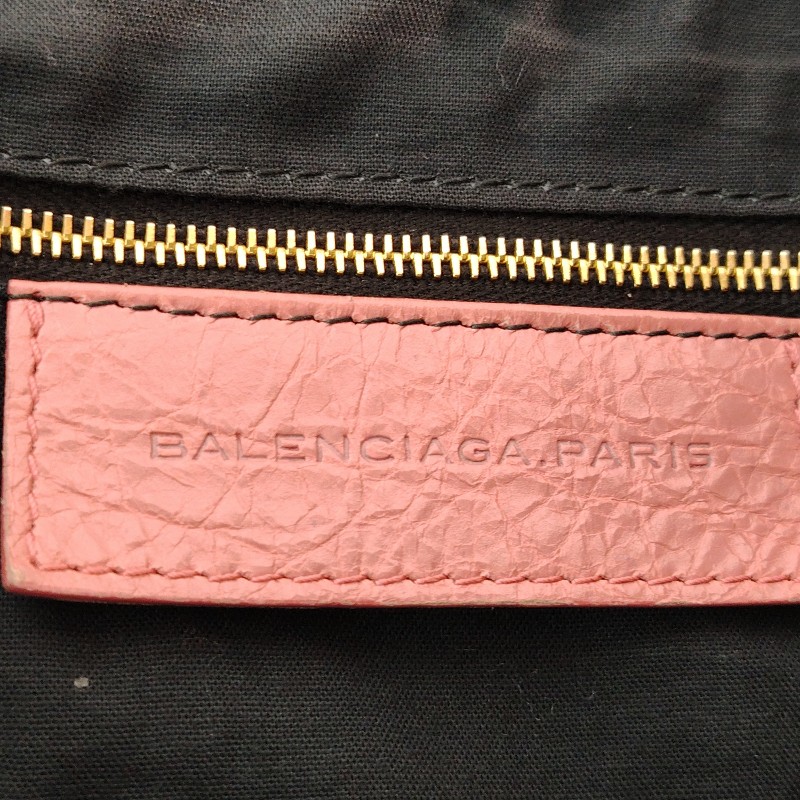 BALENCIAGA CITY 機車包 粉紅色 鉚釘 羊皮 金釘-5