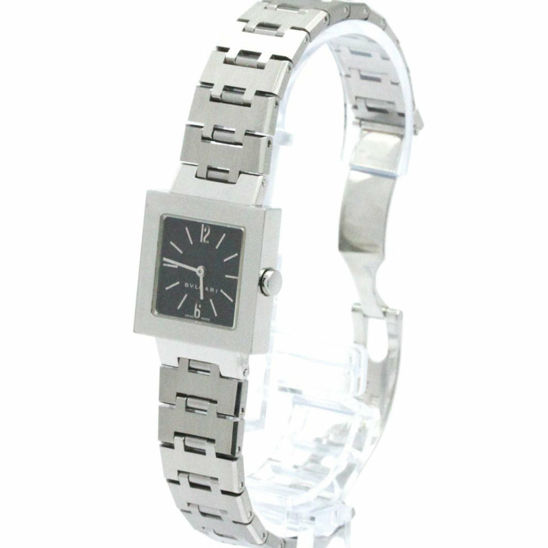 BVLGARI Quadrato 不鏽鋼石英女士腕錶 SQ22SS 拋光-1