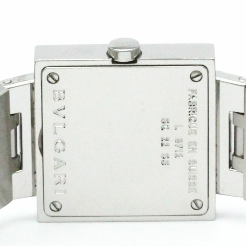 BVLGARI Quadrato 不鏽鋼石英女士腕錶 SQ22SS 拋光-5
