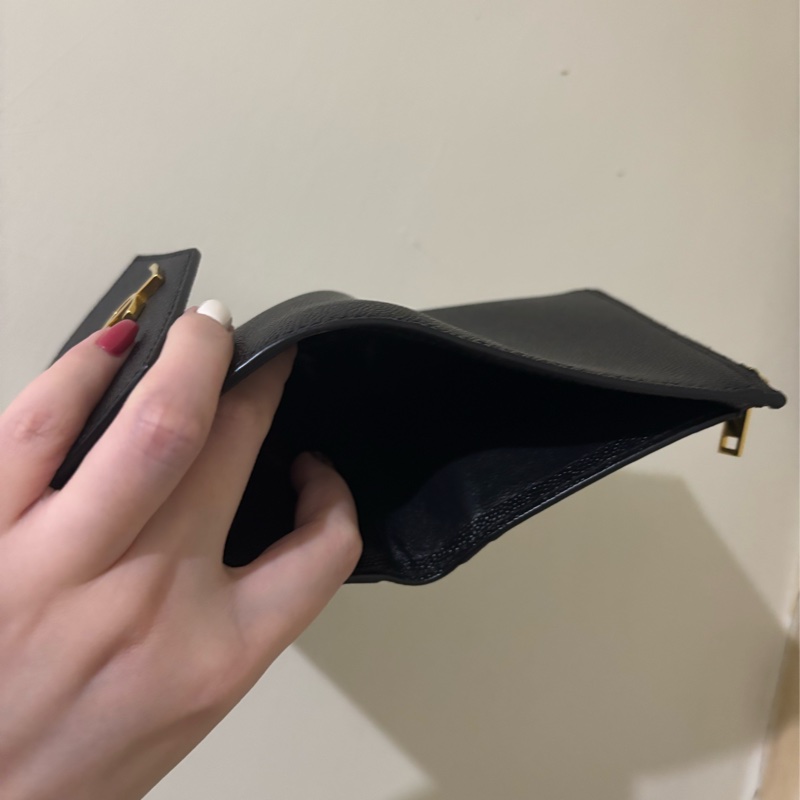 YSL UPTOWN粒面壓紋皮革短夾 九成新-11