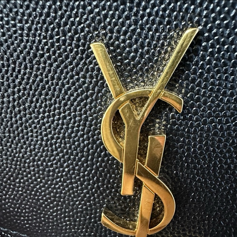 YSL UPTOWN粒面壓紋皮革短夾 九成新-19