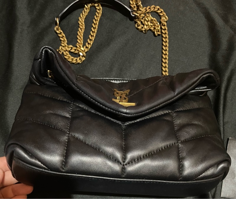 SAINT LAURENT  黑色金釦PUFFER MINI(附台灣購證）-27
