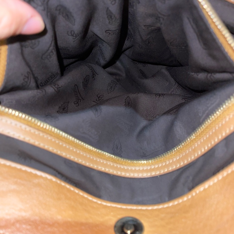 GUCCI 經典logo帆布棕色托特包 老花-36