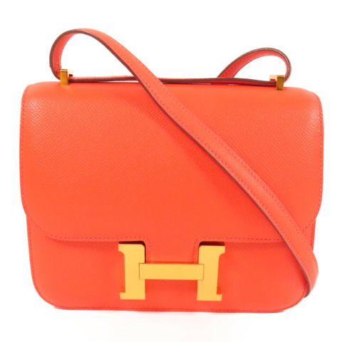 HERMES Epsom皮革Constance Mini金扣肩背袋Red